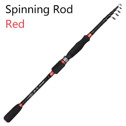 HLUR Carbon Fiber Telescopic Fishing Rod – 5–7 Section Portable Spinning & Casting Travel Pole 1.8M–2.7M