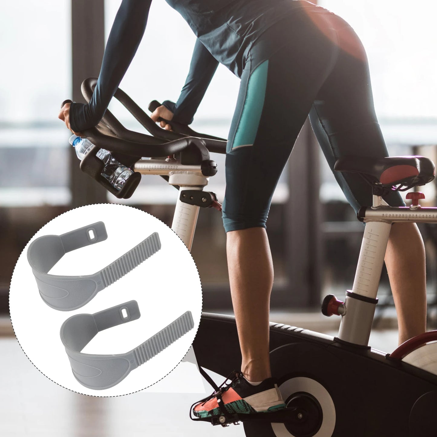 Adjustable Spinning Bike Pedal Straps – Zipper Toe Pedals, Footrest Clips for Exercise & Cycling Gym Foot Support