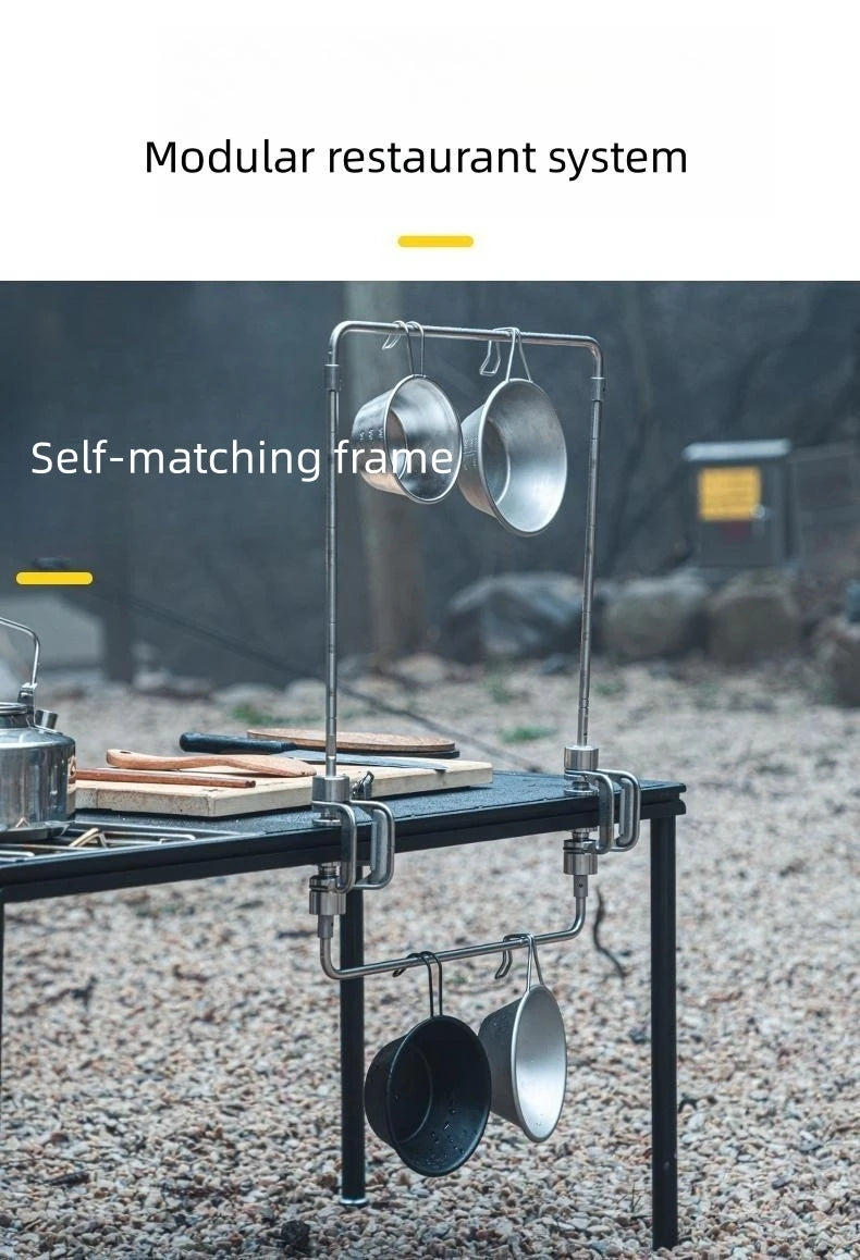 Portable Stainless Steel Light Pole Bracket — Outdoor IGT Table Supply and Desktop Mount Camping Table Accessory