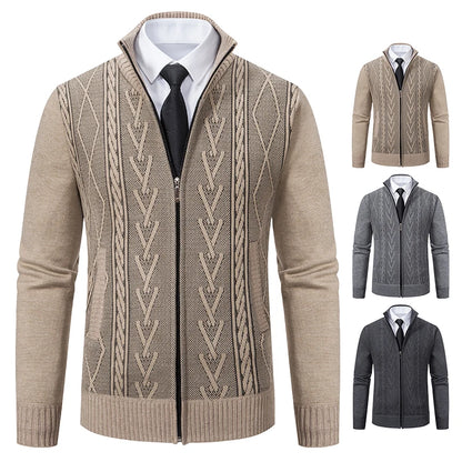 2023 Autumn & Winter Men’s Cashmere Padded Knitted Sweater Coat – Warm Casual Outerwear