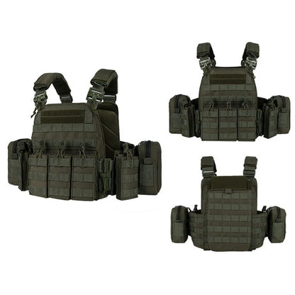 YAKEDA 6094 Tactical Vest – Lightweight Quick Release Combat Plate Carrier, 1000D Nylon Molle Hunting Vest in Black