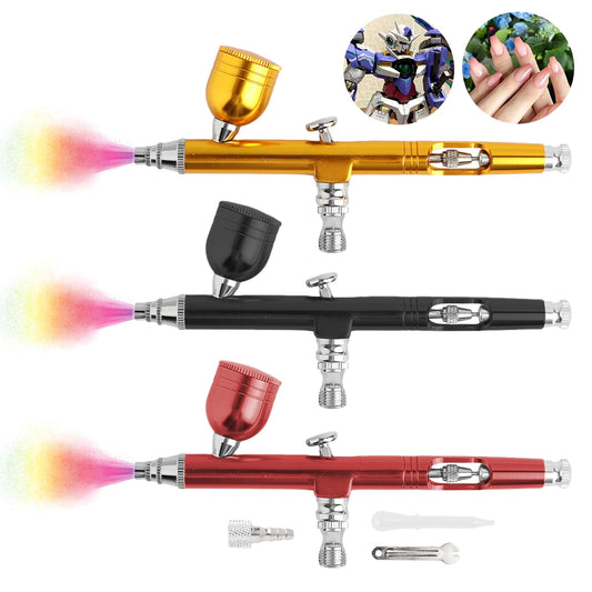 0.3mm Dual Action Gravity Feed Airbrush Kit with 7cc Quick-Release Fluid Cups – Perfect for Model Painting & Cake Art