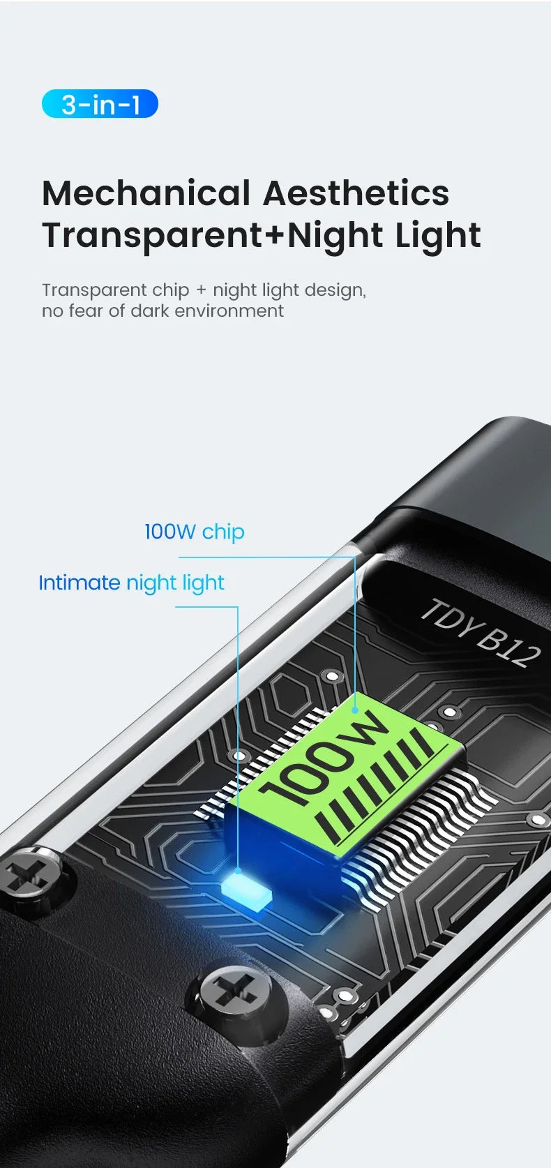 3-in-1 100W 6A Fast Charging Cable — USB to Type-C, Micro, Lightning for iPhone 13–16, Samsung, Xiaomi, Huawei