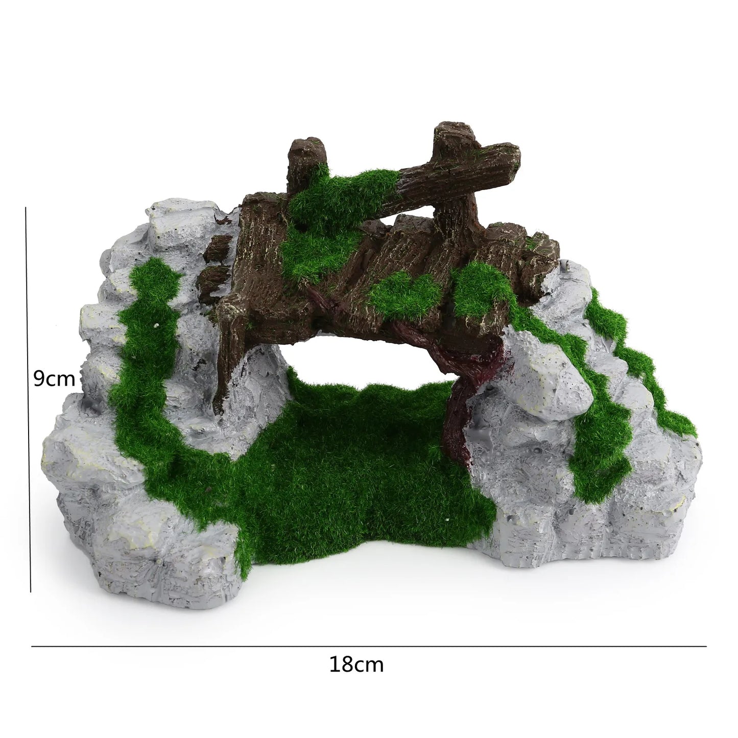 Fish Tank Resin Bridge Decoration — Artificial Aquarium Landscape Ornament & Cave Accessory for Aquatic Pets