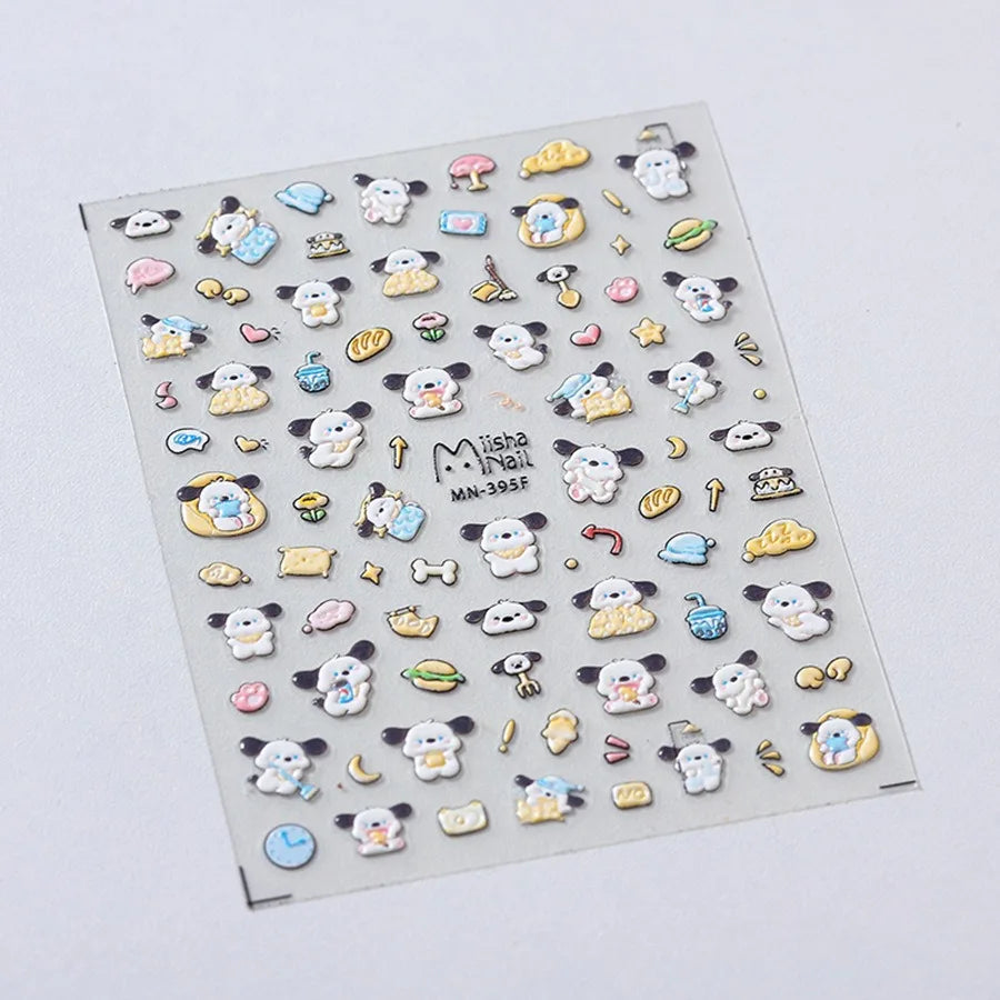 Cute Snoopy 5D Nail Stickers – Cartoon Anime Nail Art Decoration