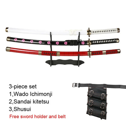 1:1 Roronoa Zoro Katana Wooden Toy Swords – Wado Ichimonji, Shusui, Enma Anime Cosplay Props & Collectible Weapons