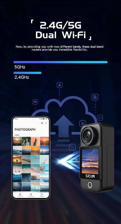 SJCAM C300 4K Action Camera – 30FPS Pocket Sports Cam with 6-Axis GYRO Stabilization, Long Battery, 5G WiFi, and Remote Control