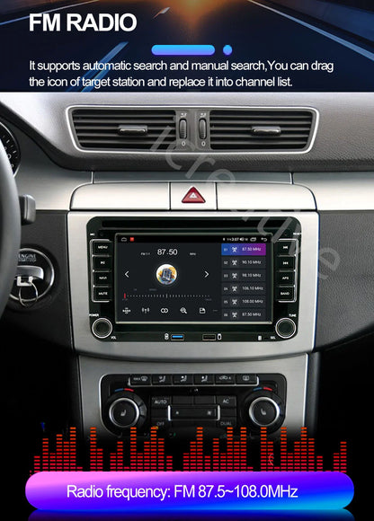 2DIN Android Car Radio for Volkswagen Golf 5/6, Polo, Passat B6/B7, CC, Skoda, Jetta - Multimedia, CarPlay, Wifi & GPS Navigation