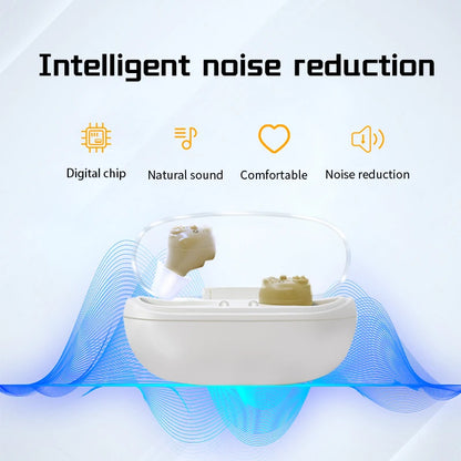Mini Rechargeable Hearing Aid – Type-C Charging with Case, Long-Lasting Battery & Adjustable Sound Amplifier