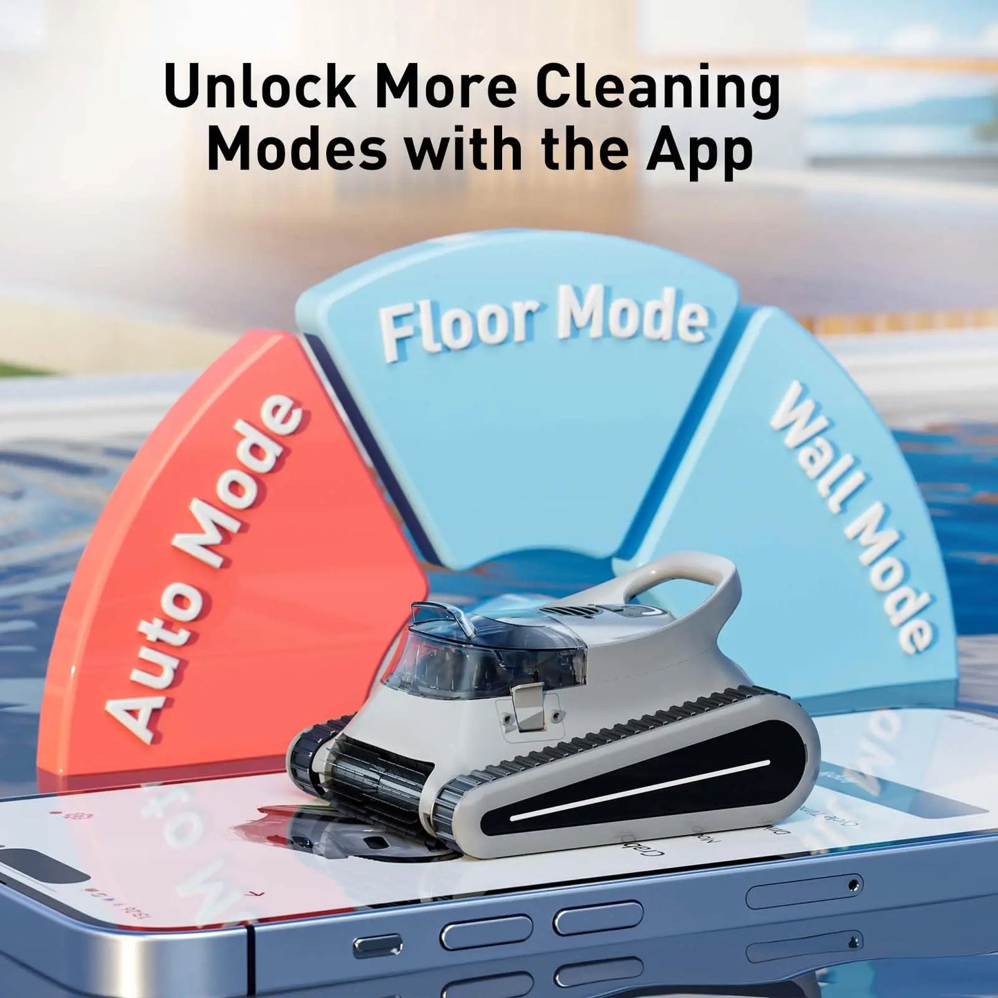 (2025 New) Seauto Crab Pro Cordless Robotic Pool Cleaner – Vacuum for Inground Pools up to 2000 Sq.ft, Wall & Waterline Cleaning