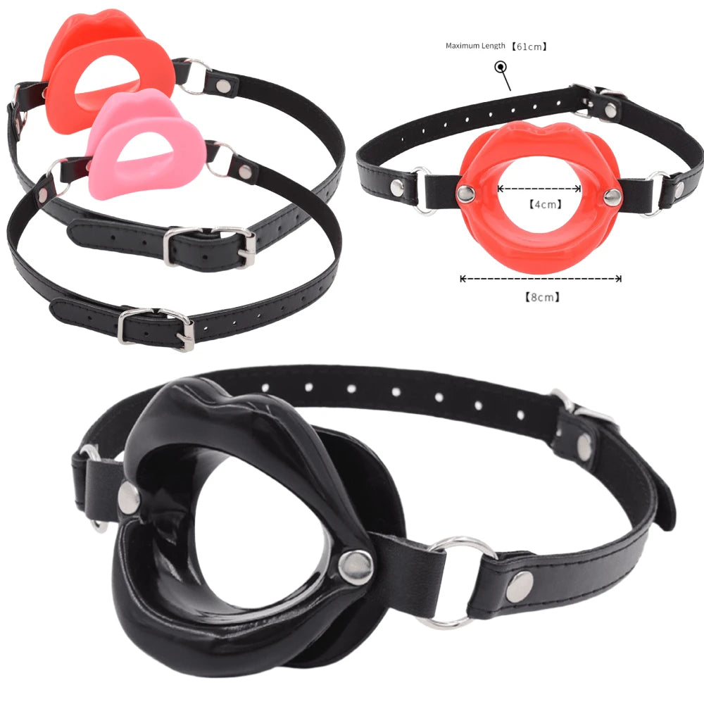 Silicone Lips O-Ring Gag – Oral Fixation Open Mouth BDSM Bondage Restraint for Couples, Adult Sex Toy