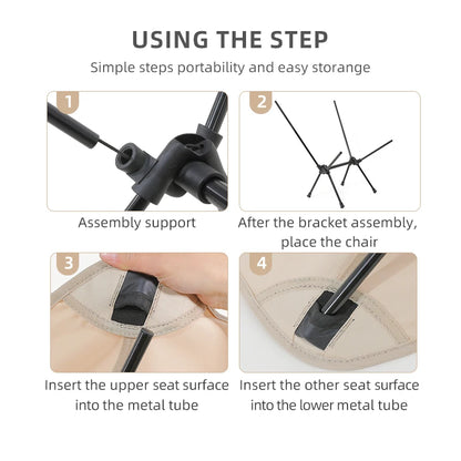 TARKA Foldable Camping Chair Set – Ultralight Moon Chairs for Backpacking, Beach, Picnic, Fishing & Garden Use