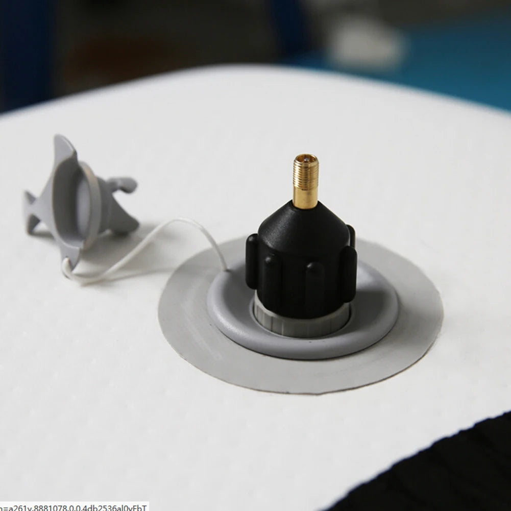 SUP Board Air Valve Adapter Kit — Inflatable Pump Connector for Paddle Boards, Kayaks, Black/Orange