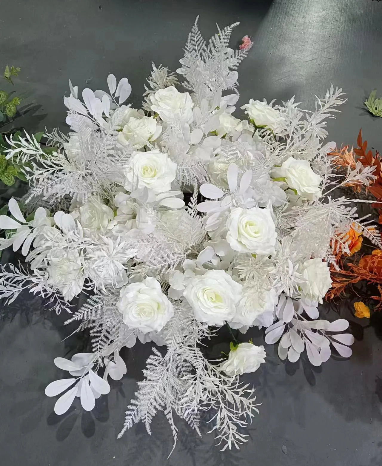 60cm Artificial Flower Wreath – Wedding Table Centerpiece & Backdrop Decoration