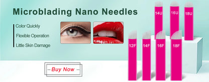 50pcs PCD Microblading Eyebrow Needles – F12/14/19 Tebori Blades for 3D Embroidery Manual Pen