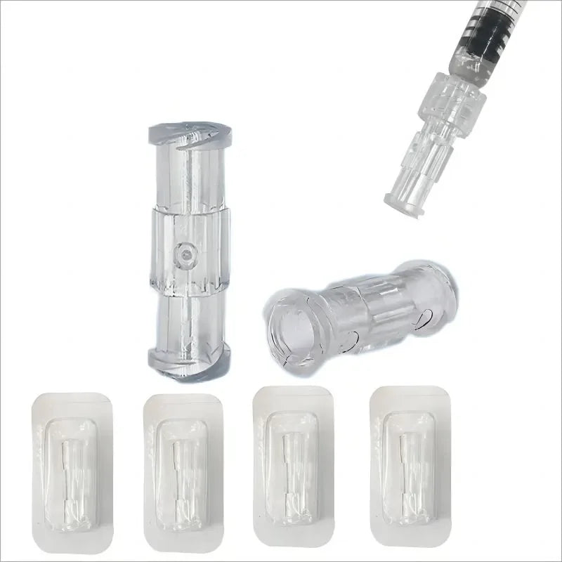 Double Helix Luer Syringe Connector – Sterile Transparent PP Pneumatic Parts, Leak-Proof Drug Guide Device (10/20/50/100pcs)