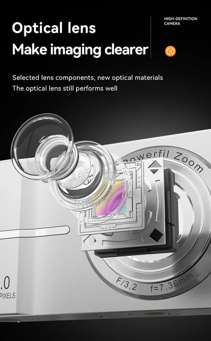 Xiaomi 4K Digital Camera – 50MP, 16X Zoom, Anti-Shake, Flash, Outdoor Student Video Recorder