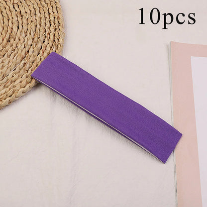 10 Pcs Elastic Hair Bands - Solid Color Fashion Headbands for Women, Sports, Running, Fitness, Yoga & Makeup Accessories