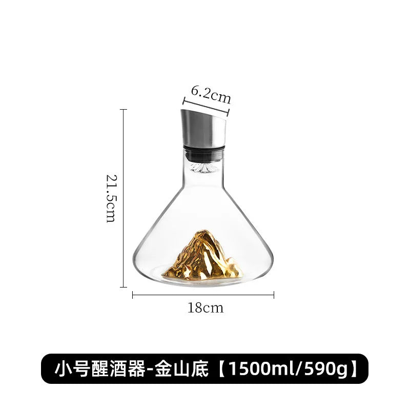 1500ML Iceberg Whisky & Wine Decanter – Handmade Lead-Free Crystal Carafe with Thickened Pourer, Bar Accessories