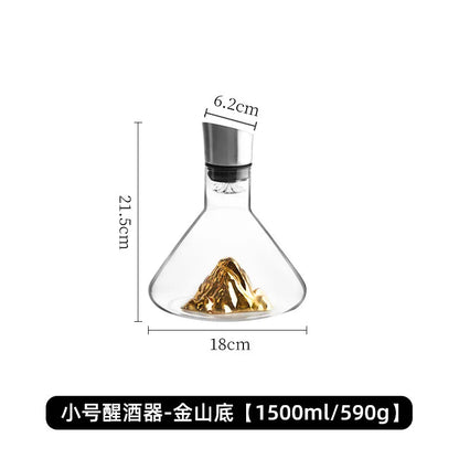 1500ML Iceberg Whisky & Wine Decanter – Handmade Lead-Free Crystal Carafe with Thickened Pourer, Bar Accessories