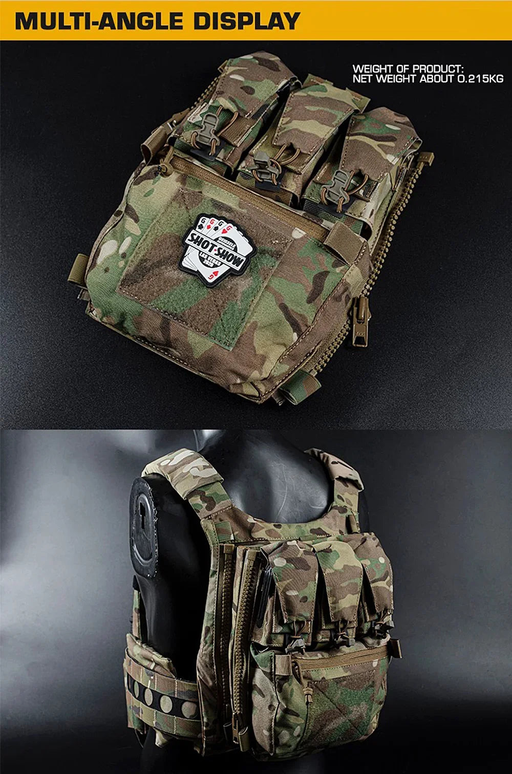 V5 FCPC Sport Vest Back Panel – Zippered Backplate with Expansion Bag ...