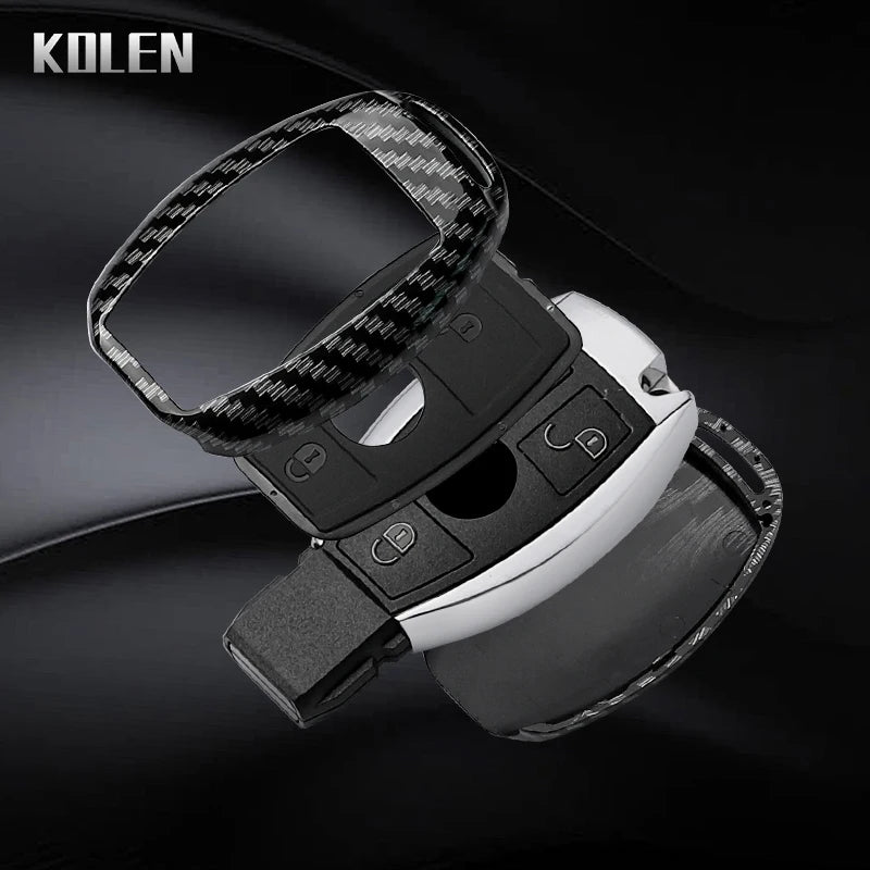 ABS Carbon Fiber Car Key Case Cover – Compatible with Mercedes Benz W204/W205/W212/W213/W176/W177/W219 A/B/C/E/S/GLC/CLA/AMG Fob