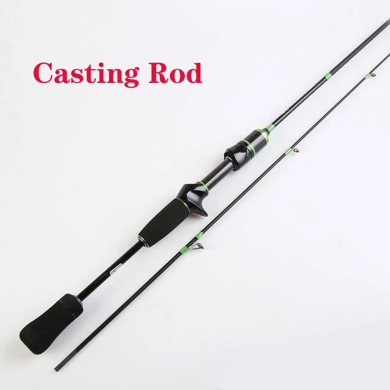 Ultra Light Carbon Fiber Fishing Rod – UL Solid Tip Casting & Spinning Pole, 2–8g Lure Weight, 2–6LB Line Rating