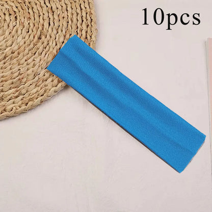10 Pcs Elastic Hair Bands - Solid Color Fashion Headbands for Women, Sports, Running, Fitness, Yoga & Makeup Accessories