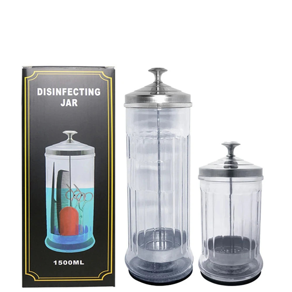 Beauty Hair Sponge Stainless Steel Glass Disinfection Jar — Filtered S ...