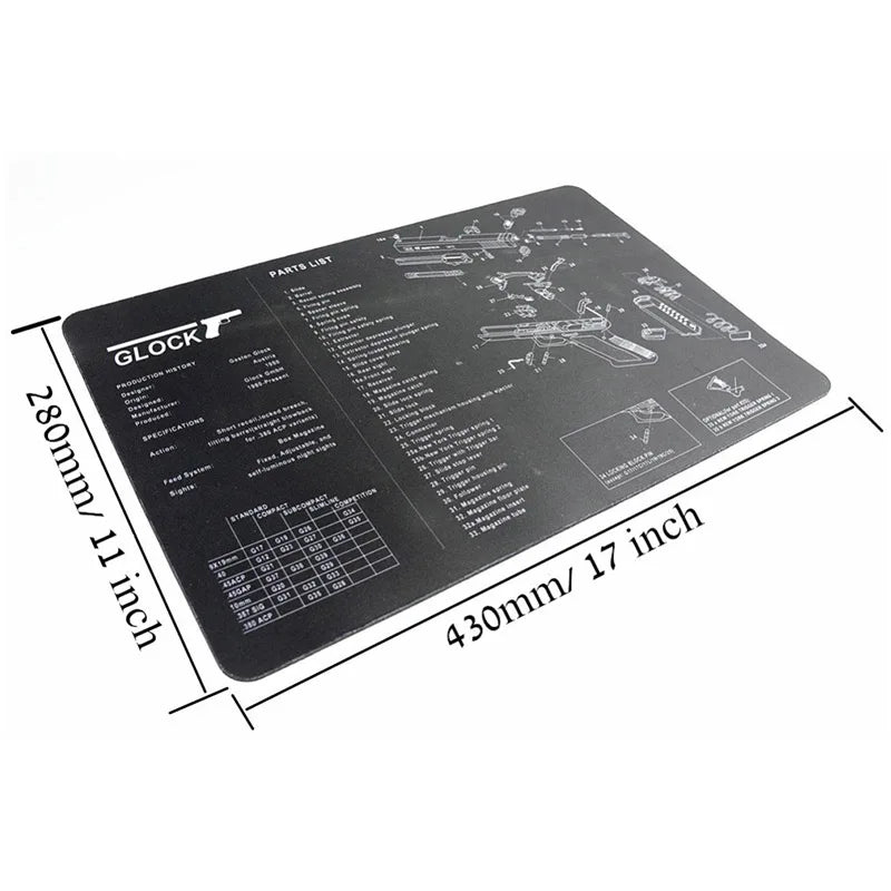 Gun Cleaning Mat with Parts Diagram & Instructions – Armorers Bench Ma ...