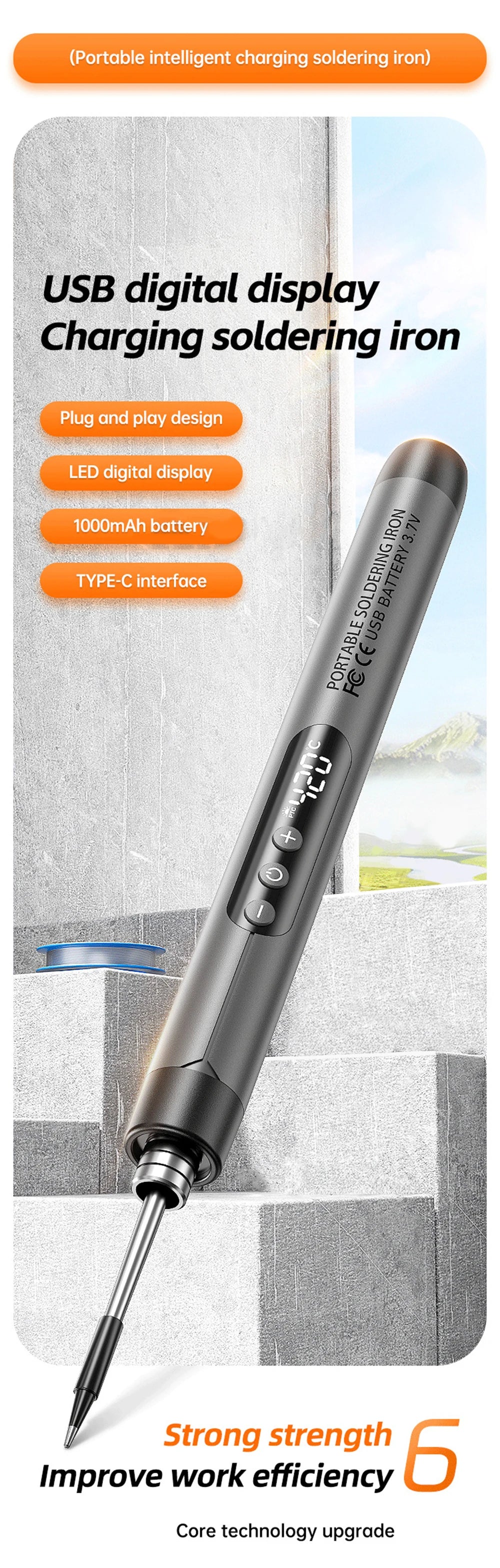 Multifunctional USB Electric Soldering Iron Kit – Adjustable 300–450℃ Digital Welding Tool Set