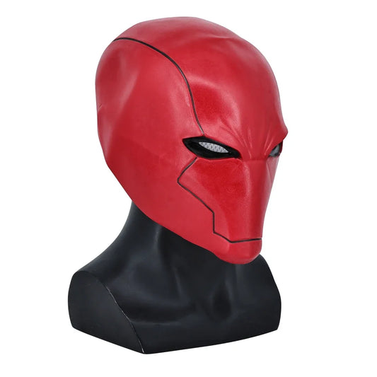 Red Hood Superhero Cosplay Mask — Latex Helmet for Adults, Halloween, Carnival & Masquerade Costume Prop