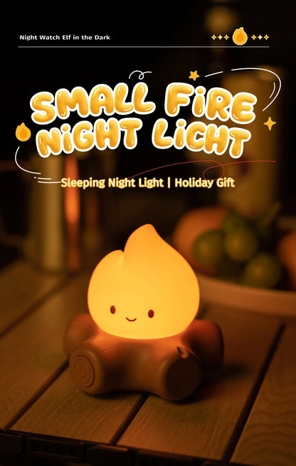 Campfire LED Night Light with White Noise – Creative Room Desk Lamp for Kids Gift