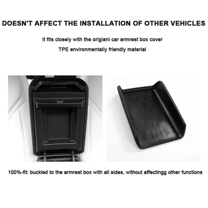 Armrest Box Protective Cover – TPE Center Console Pad for Tesla Model 3 2023 & Model Y HW4.0 Accessories