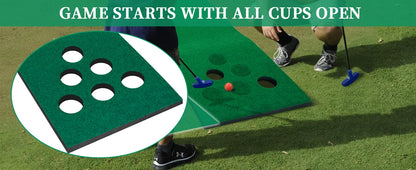 Golf Pong Putting Game Set – Indoor & Outdoor Training Aid with Front Border for Backyard, Office, and Party