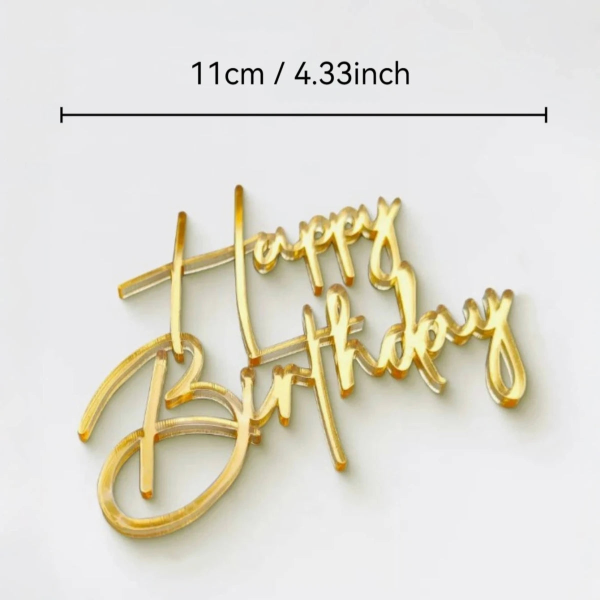 Gold Acrylic Happy Birthday Cake Toppers Set – Premium Party Cake Decorations (3/6/9 PCS)