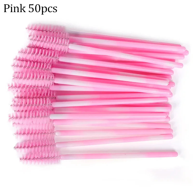50PCS Reusable Eyelash Brushes – Mascara Wands Spoolers for False Lashes & Eyelash Extensions