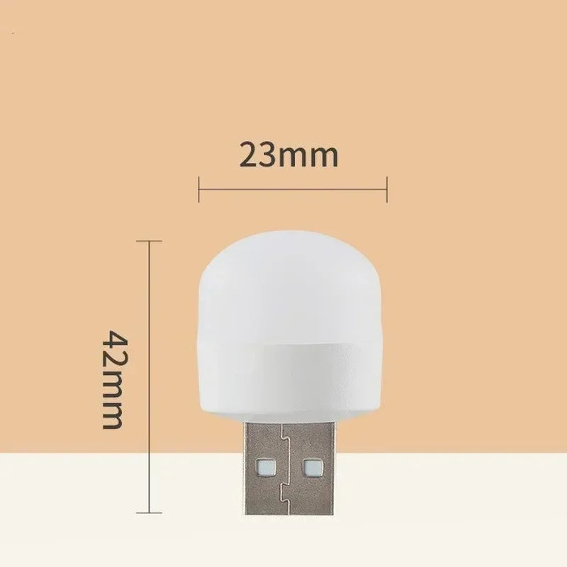 Mini USB Night Light - Warm White LED Reading Lamp for Eye Protection, USB Plug Compatible with Computers and Mobile Power Charging - Available in 50 or 1 Pack