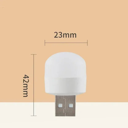 Mini USB Night Light - Warm White LED Reading Lamp for Eye Protection, USB Plug Compatible with Computers and Mobile Power Charging - Available in 50 or 1 Pack