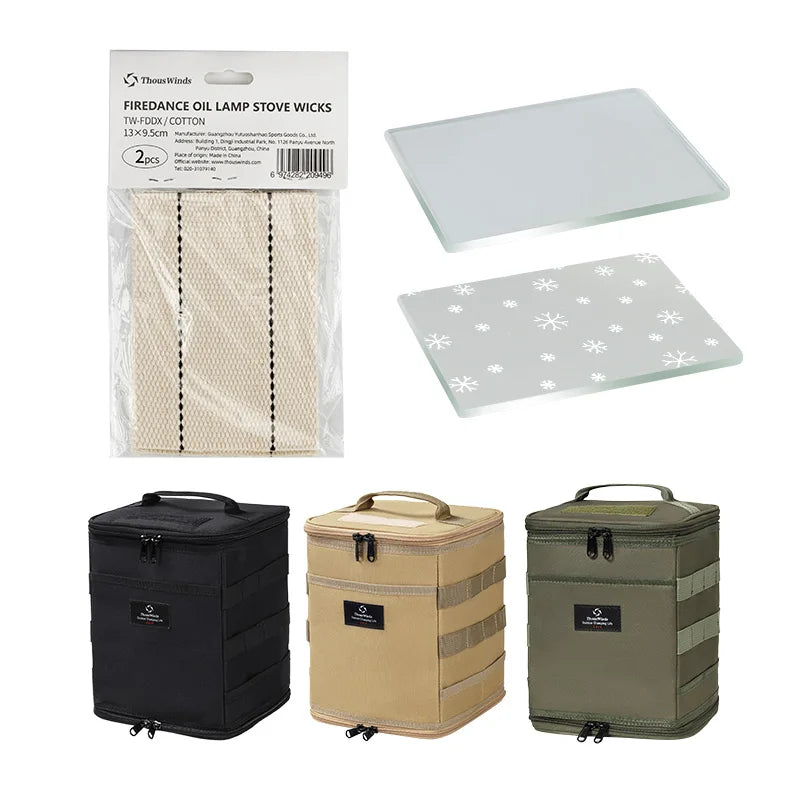 Thous Winds Firedance Oil Lamp Wick – Camping Stove Accessory with Glass and Storage Bag