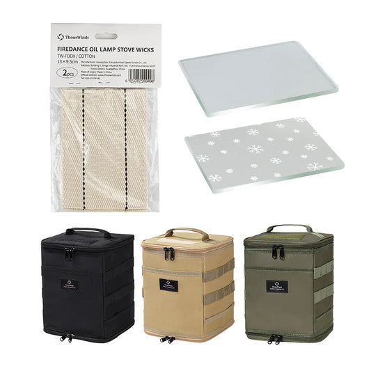 Thous Winds Firedance Oil Lamp Wick – Camping Stove Accessory with Glass and Storage Bag