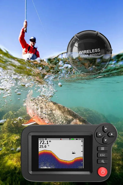 Smart Fish Finder – Portable Depth Finder for Recreational Fishing from Dock, Shore, or Bank