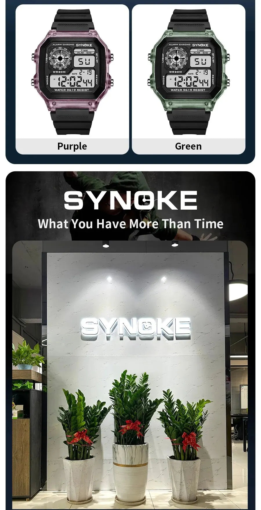 SYNOKE Digital Sports Watch for Men & Women – Luminous, Multifunction, Waterproof Wristwatch with Seven Lights for Outdoor & Running