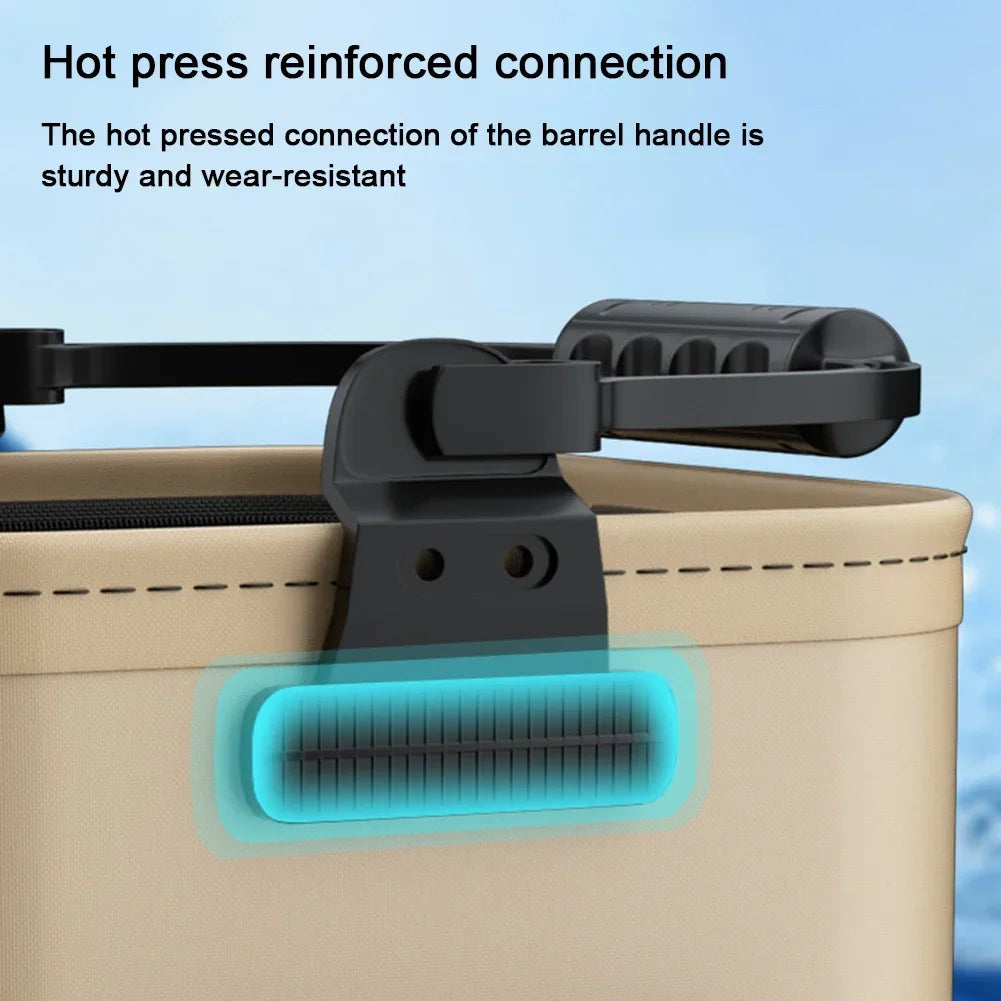 8L/13L Folding Fishing Bucket – Multifunction Waterproof Outdoor Camping Bucket with Ergonomic Handle