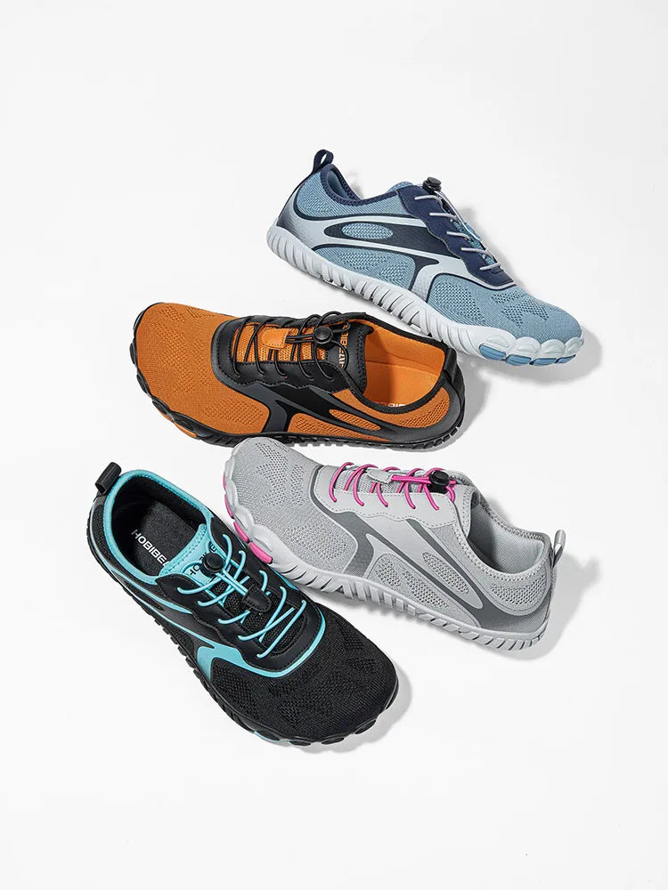 HOBIBEAR Unisex Barefoot Wide Toe Sneakers – Zero Drop Outdoor Running & Beach Walking Shoes with Elastic Band
