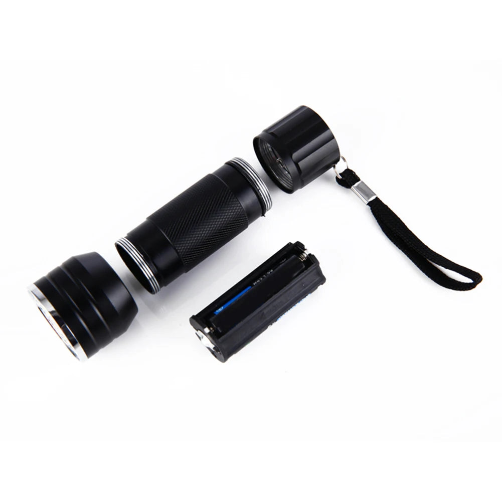 9/21LED UV Light 395nm Waterproof Flashlight – Portable Ultraviolet Torch for Nails, Black Light & Detection