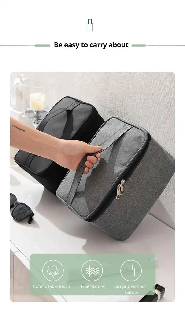 Men’s Business Travel Toiletry Bag – Double-Layer Large Capacity Cosmetic & Storage Handbag, Oxford Cloth