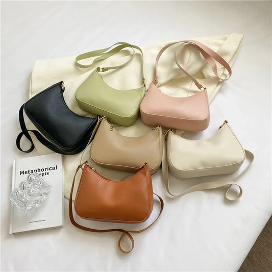 Fashion Solid-Color Handbag – Small Square Stylish Single-Shoulder Bag