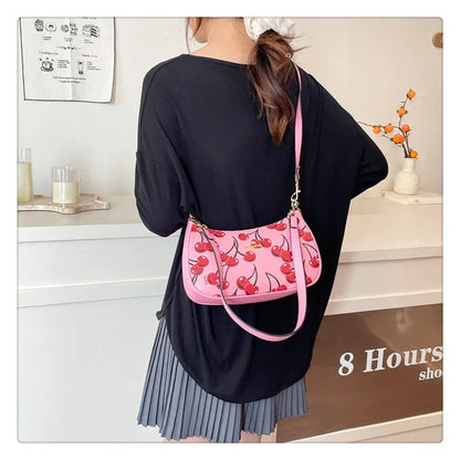 2025 Modern Vintage Cherry Crossbody Bag – Mahjong-Style Chain Shoulder & Underarm Bag, Women’s Light Luxury