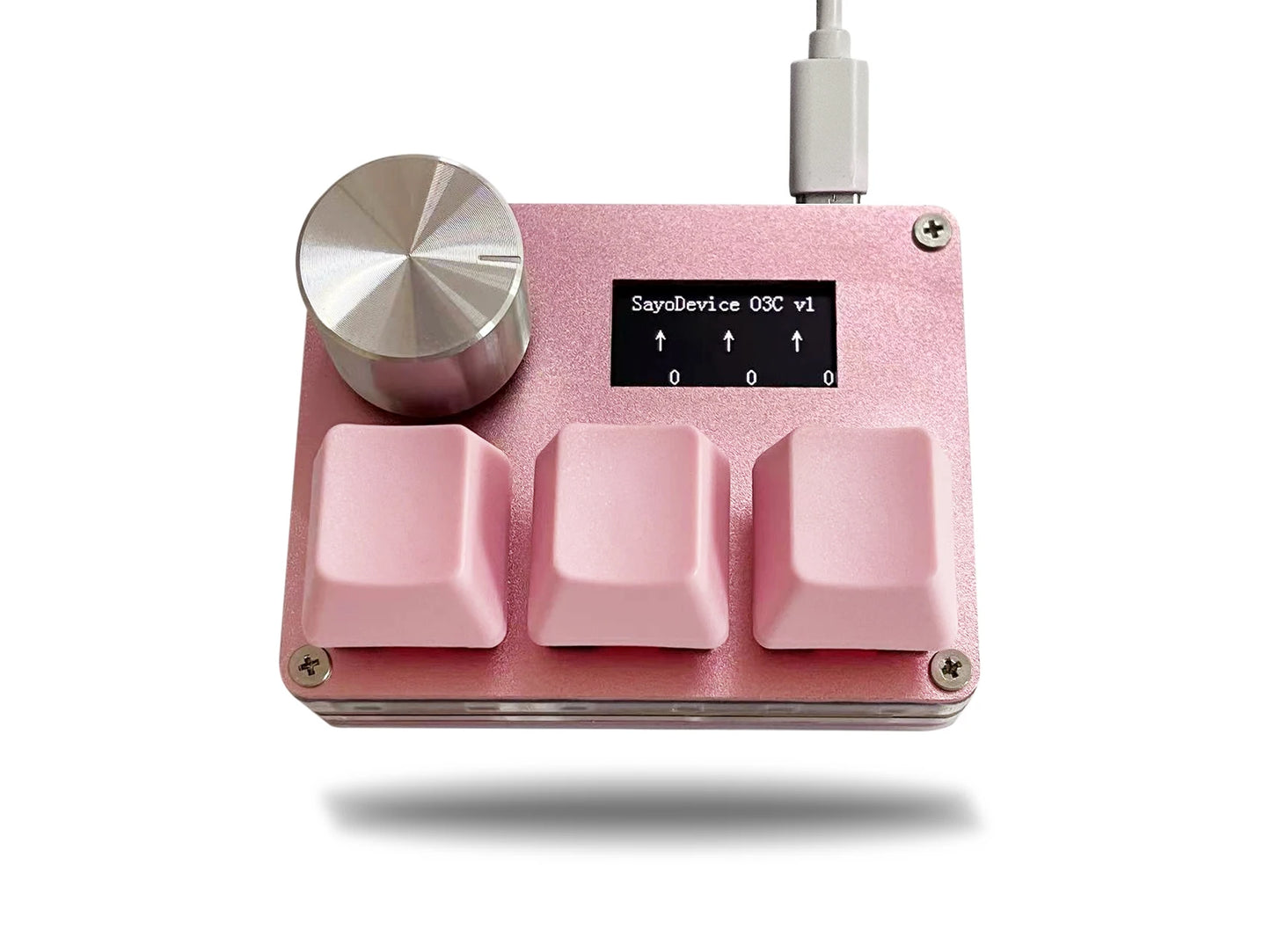 O3C SayoDevice OSU O3C Rapid Trigger Hall Switches – Magnetic Pink Keyboard Switches with Knob, Screen Copy & Paste Shortcut